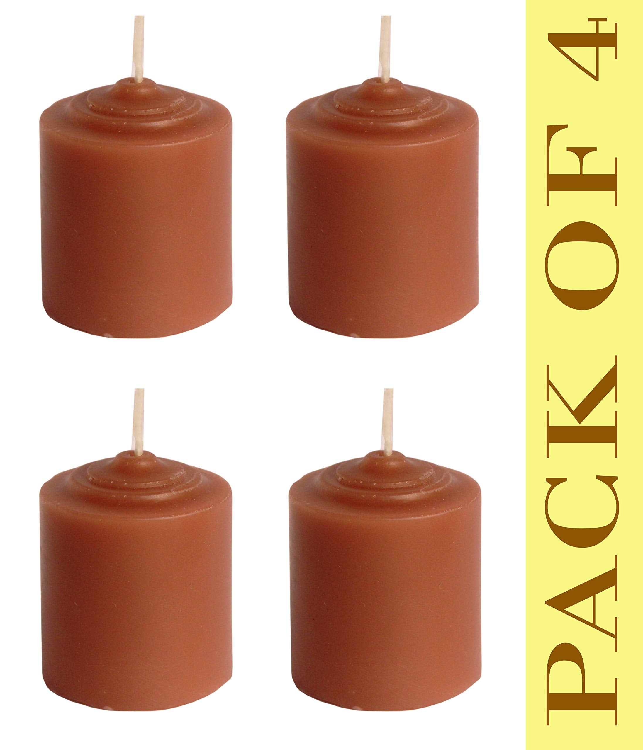 Pure Indian Candle Handpourd Southern Pecan Chocolate Scented Brown Wax Votive Candle PIC2019VC002 (Pack of 4 Pcs.) Burn Time 10